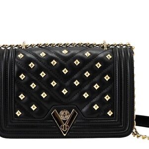 Valentino Orlandi Black and Gold Crossbody Bag
